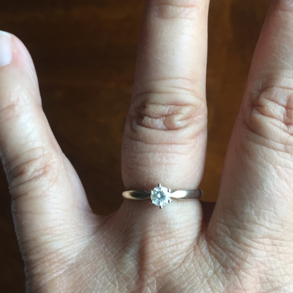 Engagement silver diamond ring